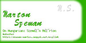 marton szeman business card